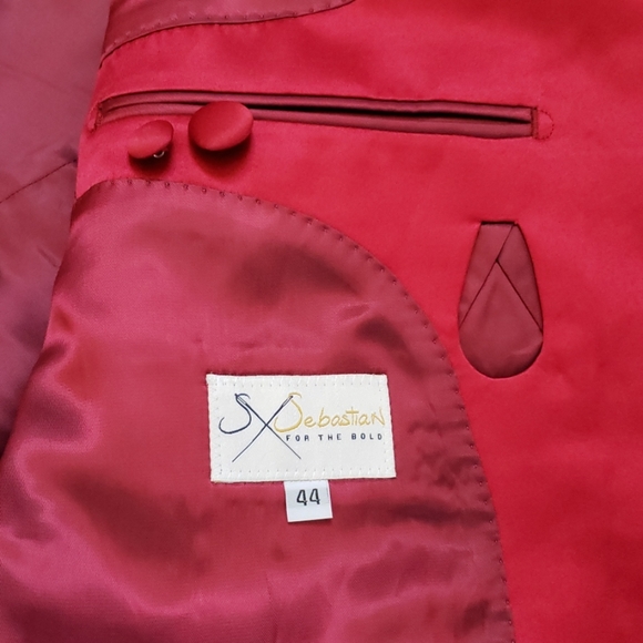 SEBASTIAN CRUZ DINNER JACKET RED PAISLEY - Picture 6 of 8